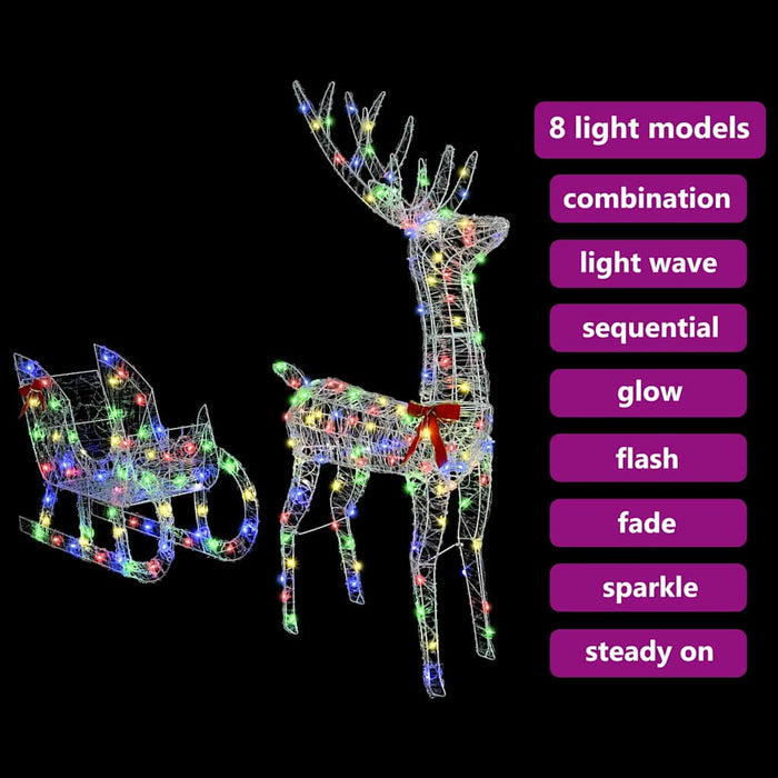 Reinsdyr Trekke Slede fargerik 120 cm 55 cm Akryl