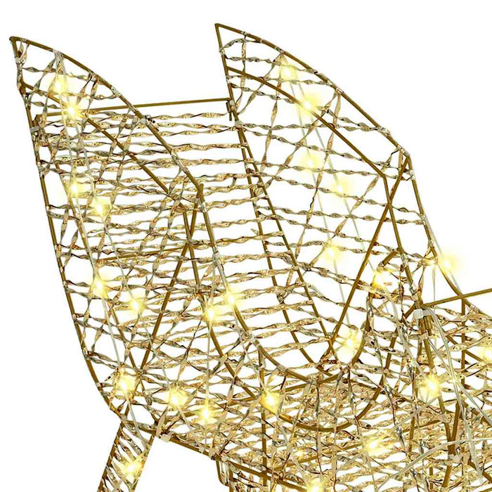 Reinsdyr Trekke Slede Varmhvit 120 cm 55 cm PET