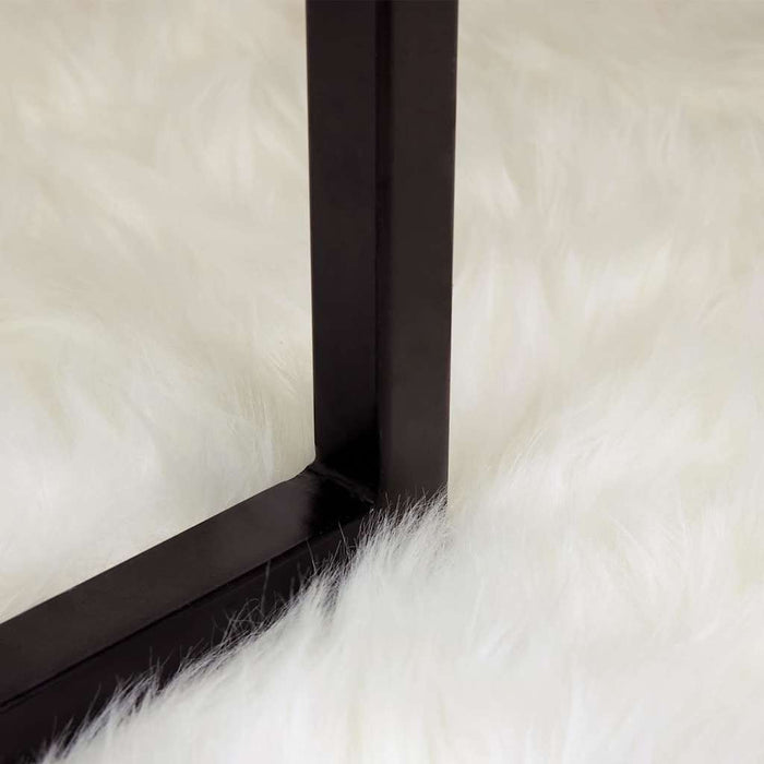 Falskt Saueskinn Teppe Hvit 160 x 160 cm Polyester