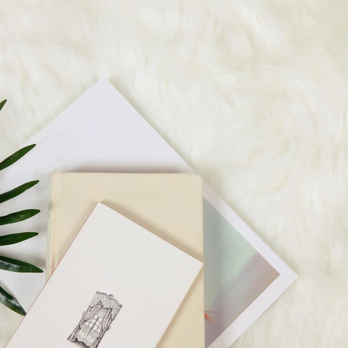 Falskt Saueskinn Teppe Hvit 160 x 160 cm Polyester