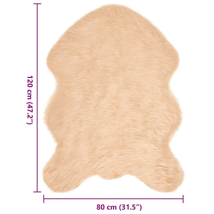 Falskt Saueskinn Teppe Beige 80 x 120 cm Polyester