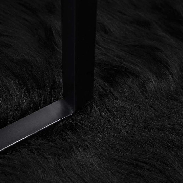 Falskt Saueskinn Teppe Svart 100 x 200 cm Polyester