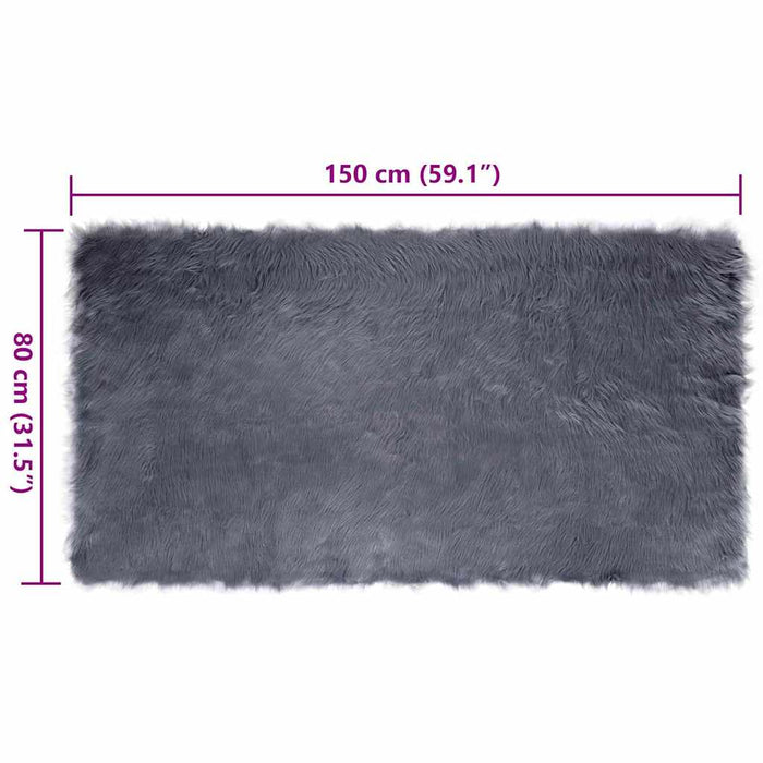 Falskt Saueskinn Teppe Antrasitt 80 x 150 cm Polyester