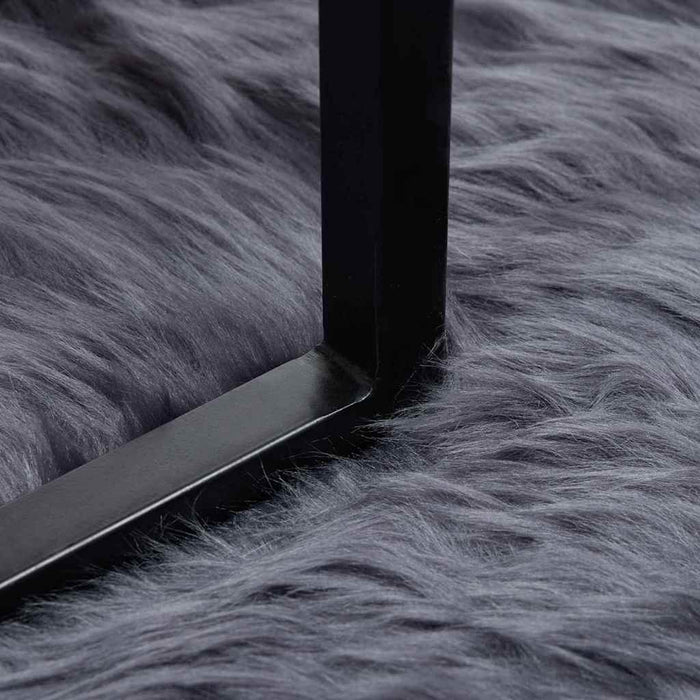 Falskt Saueskinn Teppe Antrasitt 120 x 170 cm Polyester