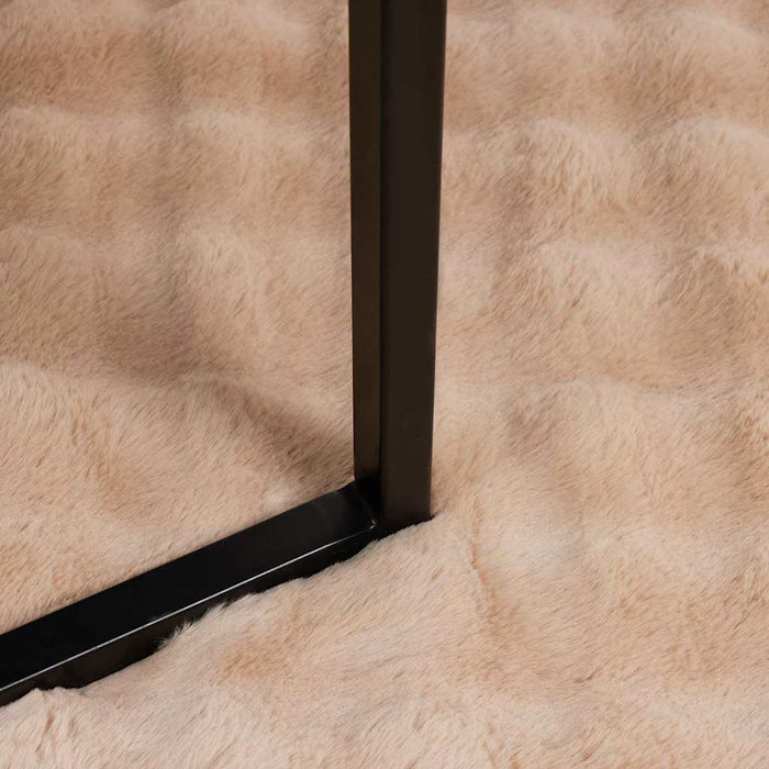 Faux kaninullteppe 4 pcs Beige 240 x 270 cm Polyester