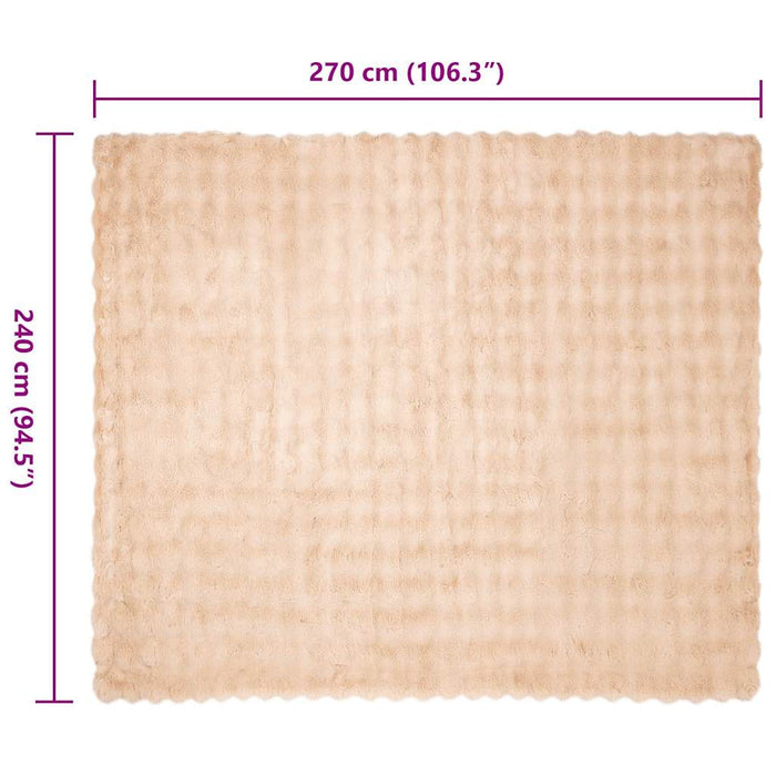 Faux kaninullteppe 4 pcs Beige 240 x 270 cm Polyester
