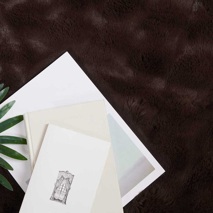 Faux kaninullteppe 4 pcs Kamel 130 x 150 cm Polyester