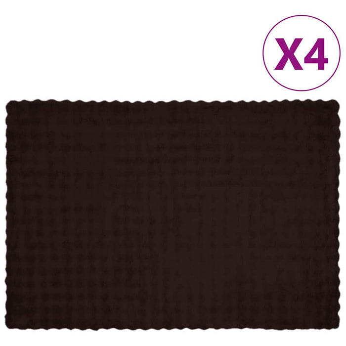 Faux kaninullteppe 4 pcs Kamel 150 x 220 cm Polyester