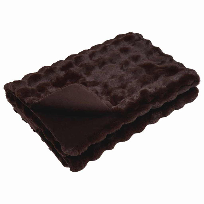 Faux kaninullteppe 4 pcs Kamel 150 x 220 cm Polyester