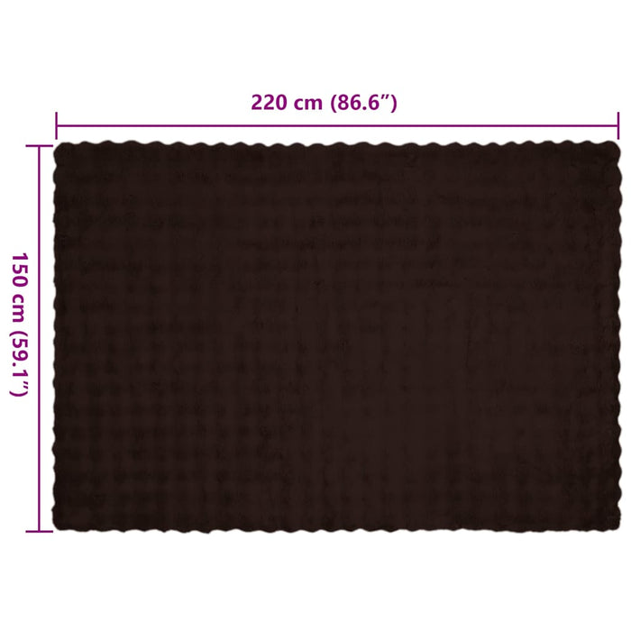 Faux kaninullteppe 4 pcs Kamel 150 x 220 cm Polyester
