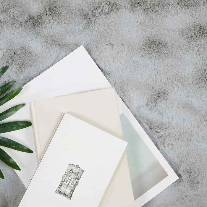 Faux kaninullteppe 4 pcs Grå 130 x 150 cm Polyester