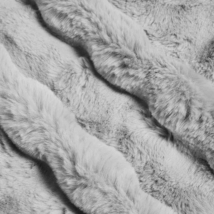 Faux kaninullteppe 4 pcs Grå 150 x 220 cm Polyester