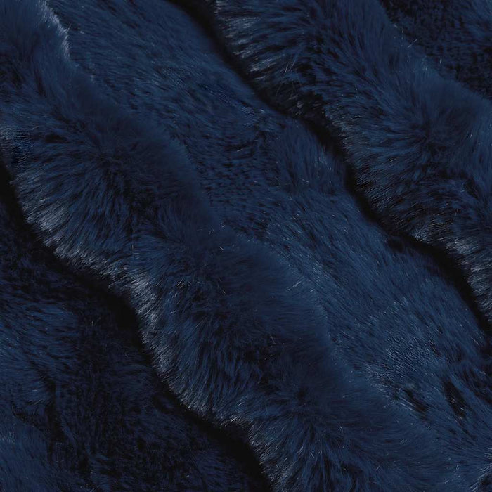 Faux kaninullteppe 4 pcs Marineblå 150 x 220 cm Polyester