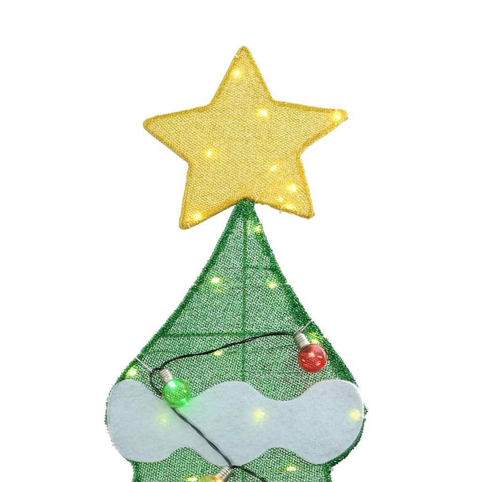 Belyst juletre med 3 gaveesker 2D varm hvit Flerfarget 150 cm