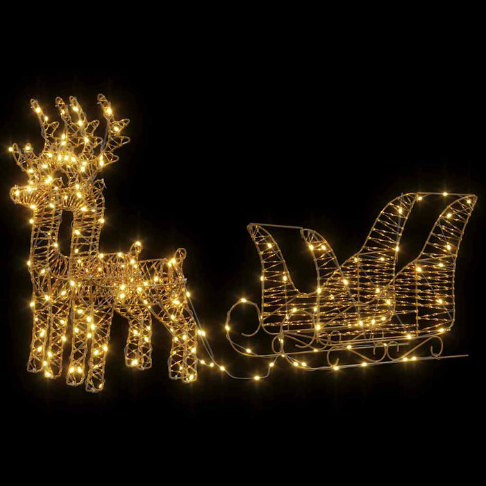 Reinsdyr Trekke Slede Varmhvit 30 x 12 x 55 cm PET