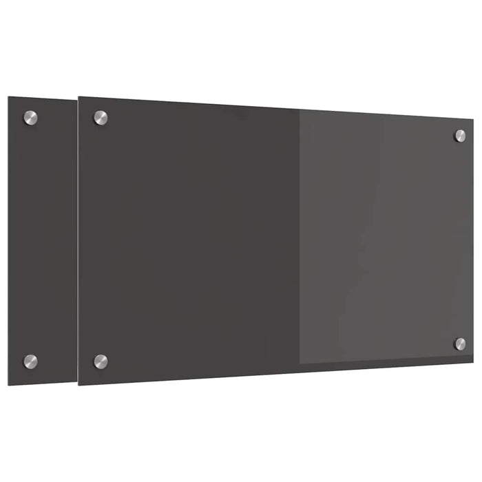 Kjøkkenbakplate 2 pcs Mørkegrå 70 x 40 cm herdet glass
