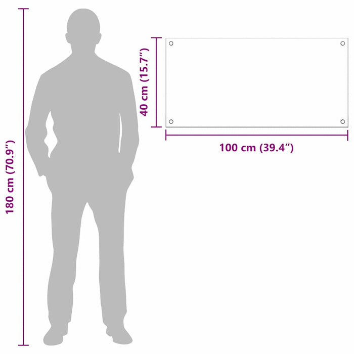 Kjøkkenbakplate 2 pcs Mørkegrå 100 x 40 cm herdet glass
