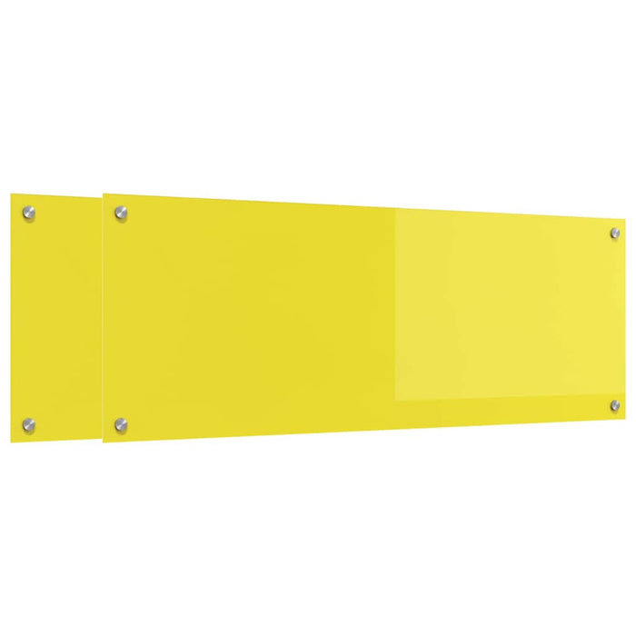 Kjøkkenbakplate 2 pcs Gul 110 x 40 cm herdet glass