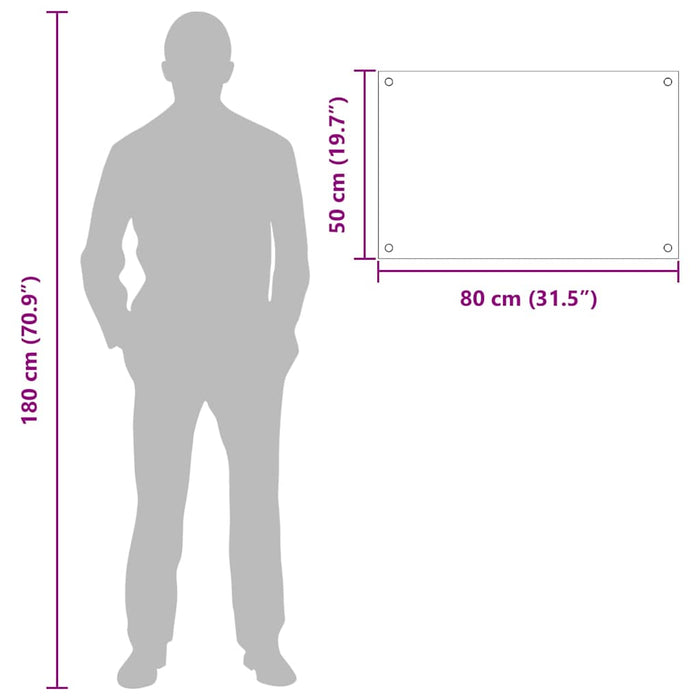 Kjøkkenbakplate Gjennomsiktig 80 x 50 x 0.8 cm herdet glass