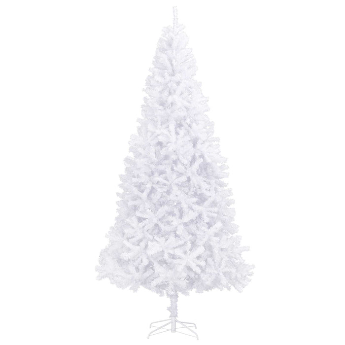 Kunstig juletre med 300 LED med stativ Hvit 300 cm PVC og stål