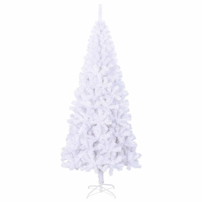 Kunstig juletre med 300 LED med stativ Hvit 180 cm PVC og stål