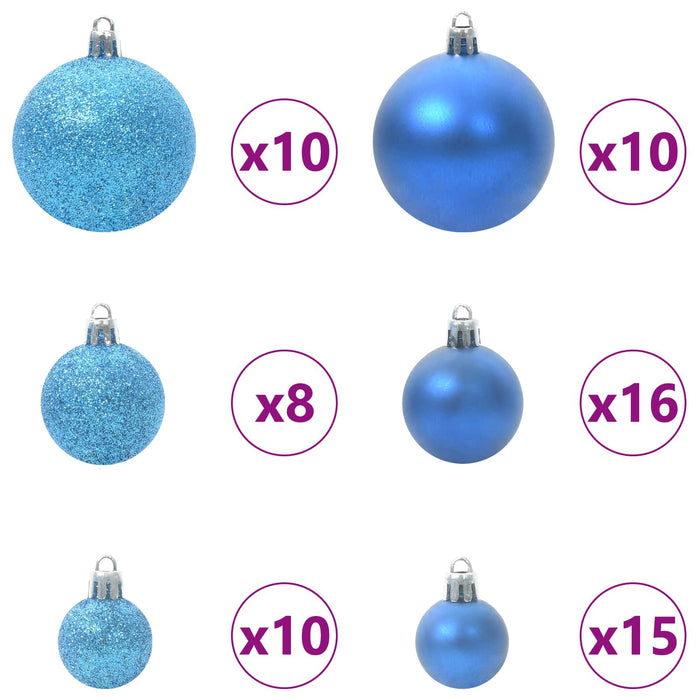 Kunstig juletre med 300 LED med stativ Hvit 180 cm PVC og stål