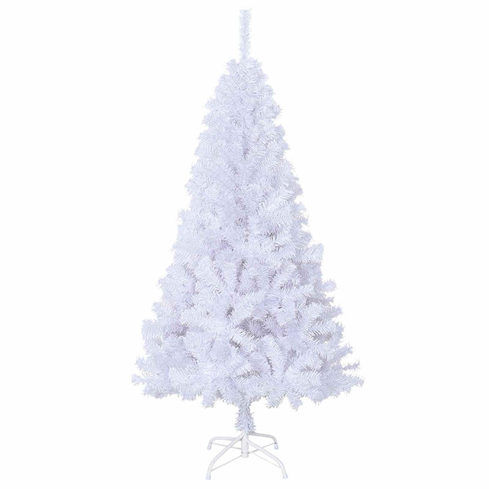 Kunstig juletre med 150 LED med stativ Hvit 120 cm PVC og stål
