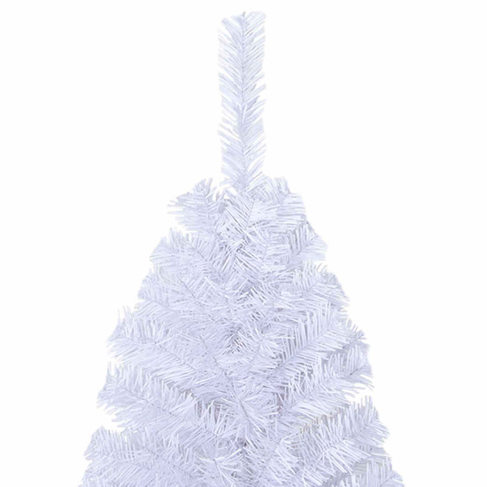 Kunstig juletre med 150 LED med stativ Hvit 150 cm PVC og stål