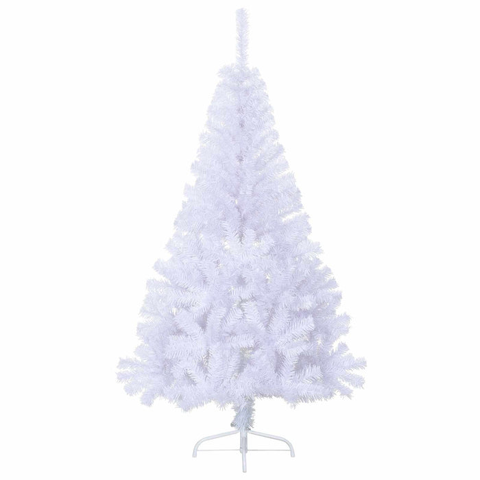 Kunstig juletre med 150 LED med stativ Hvit 120 cm PVC og stål