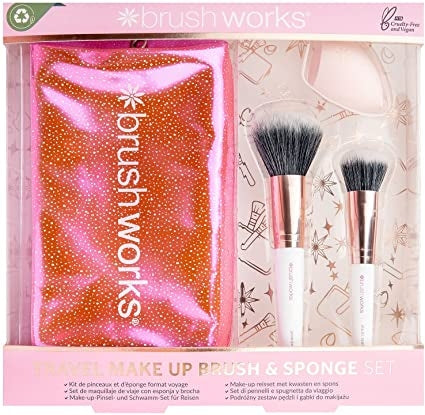 Brushworks Travel Makeup Brush & Sponge Gift Set