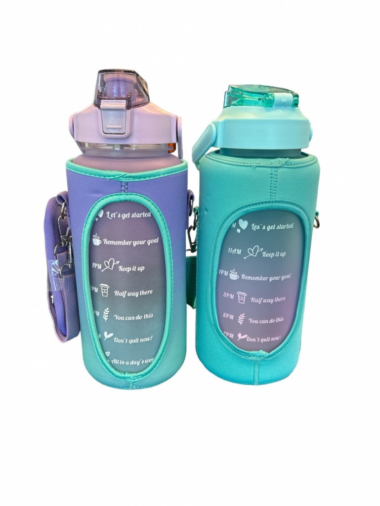 Motivasjon- Drikkeflaske med bærestropp og mobilholder (2 liter)
