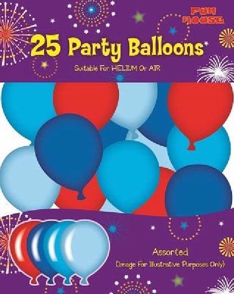Ballonger 25-pk blå/rød mix